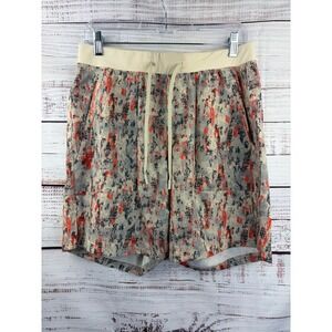 Crane aldi Mens Performance Shorts Grey Orange Glitch Print Size M 7 Inch Inseam